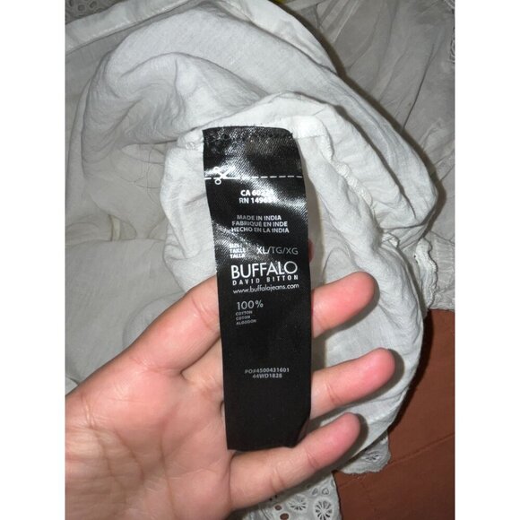 Buffalo White Boho Lace Ruffle Ruffled Sleeves Women's Dress Size XL - Picture 9 of 9